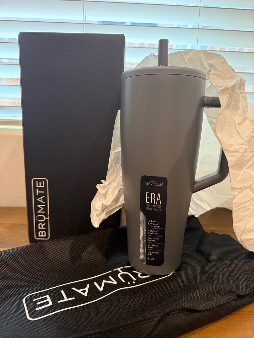 BrüMate Era 40oz Leakproof Straw Tumbler Matte Gray